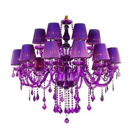 Lampadario a sospensione in cristallo stile europeo viola