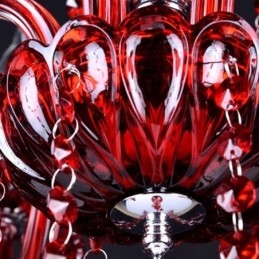 Lampadario a sospensione in cristallo rosso stile europeo