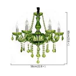 Lampadario a sospensione in cristallo stile europeo verde 6/8/10/12 luci E12/E14