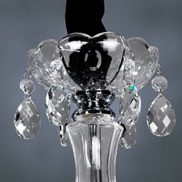 Lampadario in cristallo cromo, 6 luci, 58 x 55 cm