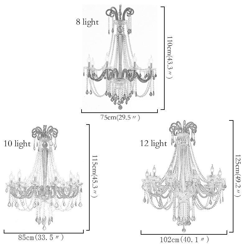 Lampadario a sospensione in cristallo europeo elegante