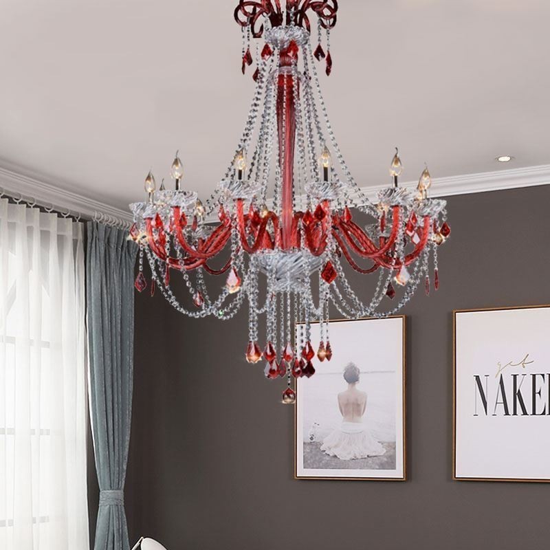 Lampadario a sospensione in cristallo europeo elegante