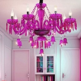 Lampadario europeo in cristallo con campanelli ad anello in vetro