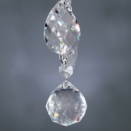 Lampadario in cristallo cromo, 6 luci, 58 x 55 cm
