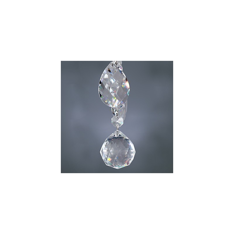 Lampadario in cristallo cromo, 6 luci, 58 x 55 cm