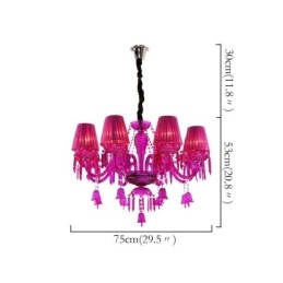 Lampadario europeo in cristallo con campanelli ad anello in vetro