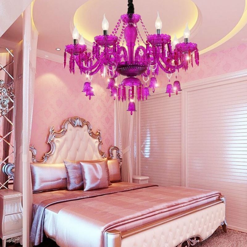 Lampadario europeo in cristallo con campanelli ad anello in vetro