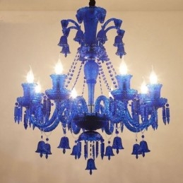 Lampadario di cristallo europeo a campanelle ad anello, 6/8/10 luci E26/E27