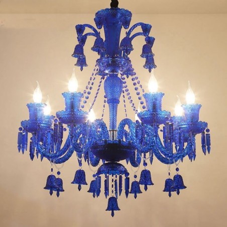 Lampadario di cristallo europeo a campanelle ad anello, 6/8/10 luci E26/E27
