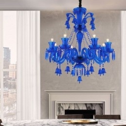 Lampadario di cristallo europeo a campanelle ad anello, 6/8/10 luci E26/E27