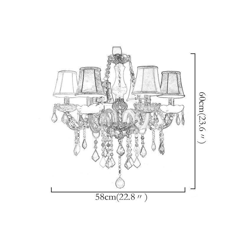 Grande lampadario in cristallo colorato stile europeo