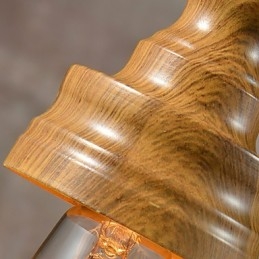 Lampada a sospensione moderna 1 luce in legno/bambù e vetro regolabile