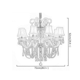 Lampadario a sospensione in cristallo bianco stile europeo