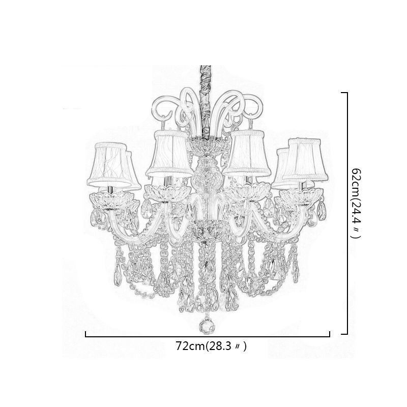 Lampadario a sospensione in cristallo bianco stile europeo