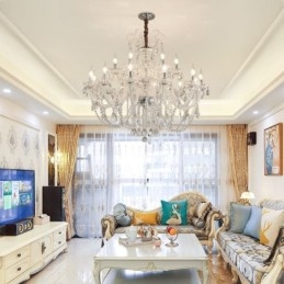 Lampadario a sospensione in cristallo bianco stile europeo