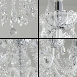 Lampadario a sospensione in cristallo bianco stile europeo