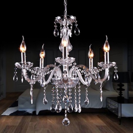 Lampadario a sospensione in cristallo stile europeo 3/5 luci E12/E14