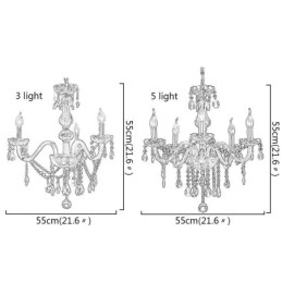 Lampadario a sospensione in cristallo stile europeo 3/5 luci E12/E14