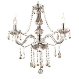 Lampadario a sospensione in cristallo cognac europeo in vetro