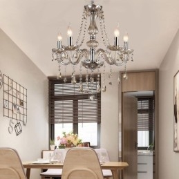 Lampadario a sospensione in cristallo cognac europeo in vetro
