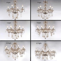 Lampadario a sospensione in cristallo cognac europeo in vetro