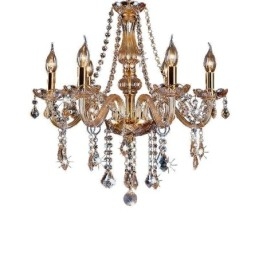 Lampadario in cristallo color ambra stile europeo