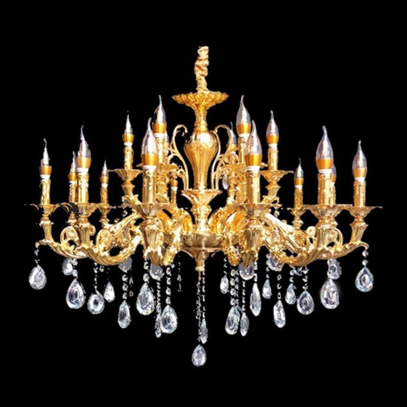 Lampadario di cristallo moderno di lusso 18 luci E12/E14 93×93×67 cm