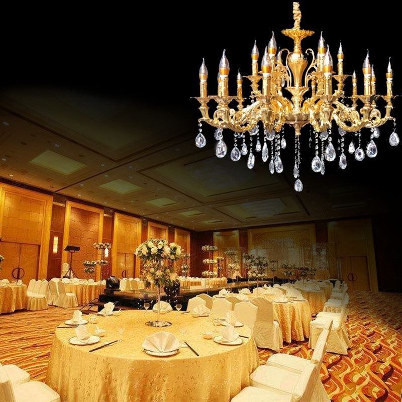 Lampadario di cristallo moderno di lusso 18 luci E12/E14 93×93×67 cm