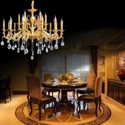 Lampadario di cristallo moderno di lusso 18 luci E12/E14 93×93×67 cm