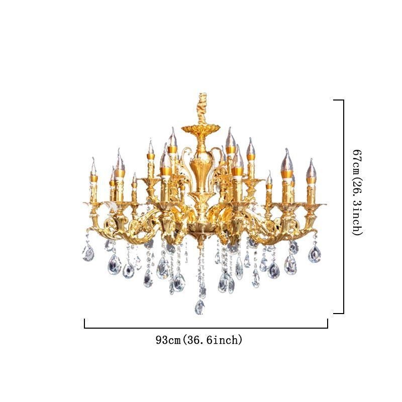 Lampadario di cristallo moderno di lusso 18 luci E12/E14 93×93×67 cm