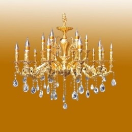 Lampadario di cristallo moderno di lusso 18 luci E12/E14 93×93×67 cm