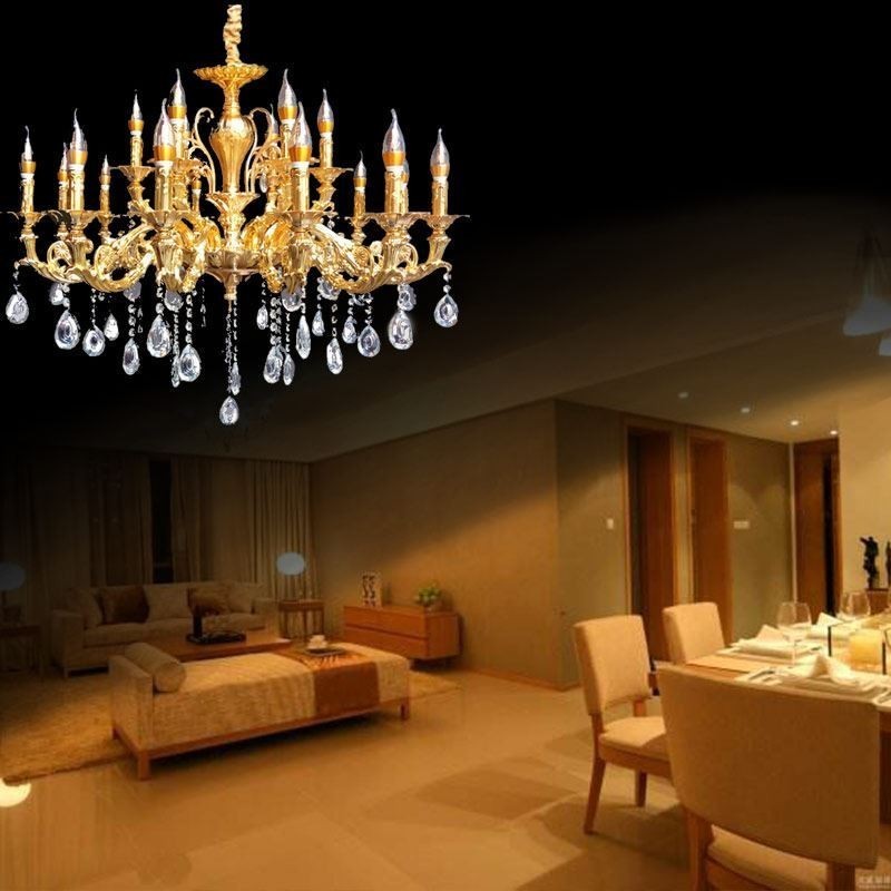 Lampadario di cristallo moderno di lusso 18 luci E12/E14 93×93×67 cm
