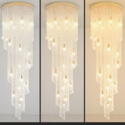 Lampadario in cristallo moderno a 19 luci per scale