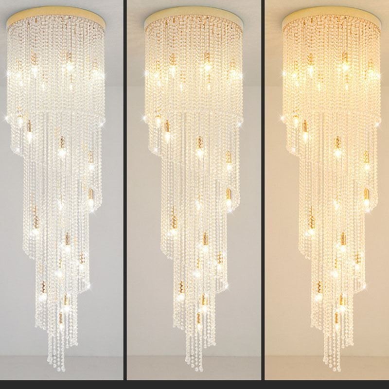 Lampadario in cristallo moderno a 19 luci per scale