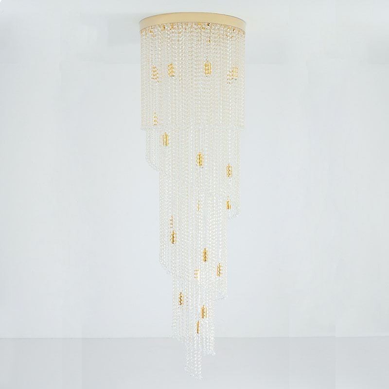Lampadario in cristallo moderno a 19 luci per scale
