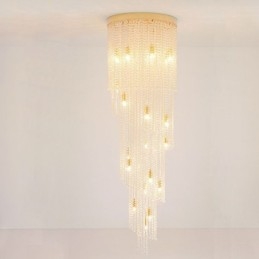 Lampadario in cristallo moderno a 19 luci per scale