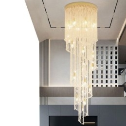 Lampadario in cristallo moderno a 19 luci per scale