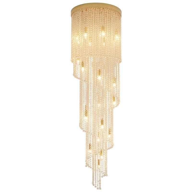 Lampadario in cristallo moderno a 19 luci per scale