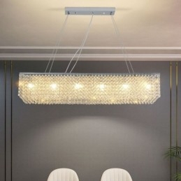 Lampadario a sospensione in cristallo europeo, design moderno semplice, 12 luci E12/E14
