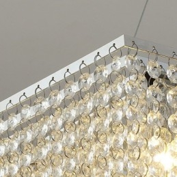 Lampadario a sospensione in cristallo europeo, design moderno semplice, 12 luci E12/E14