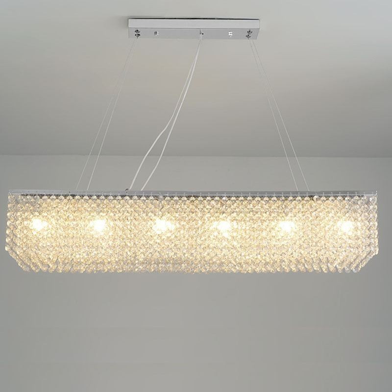 Lampadario a sospensione in cristallo europeo, design moderno semplice, 12 luci E12/E14