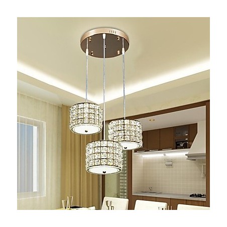Lampada a sospensione in cristallo a 3 luci Droplight