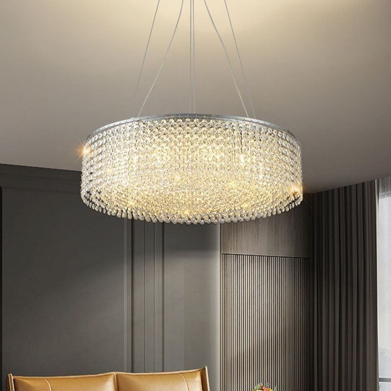 Lampadario in cristallo moderno da soffitto, 12 luci, 60xH15 cm