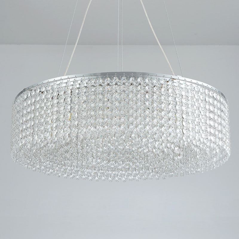 Lampadario in cristallo moderno da soffitto, 12 luci, 60xH15 cm