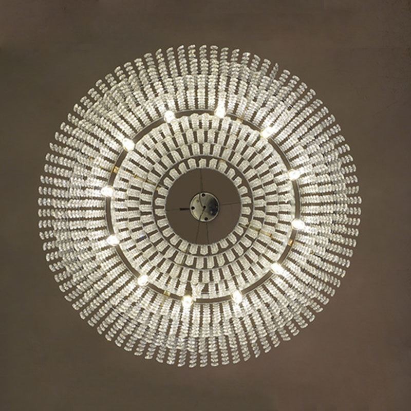 Lampadario in cristallo moderno da soffitto, 12 luci, 60xH15 cm
