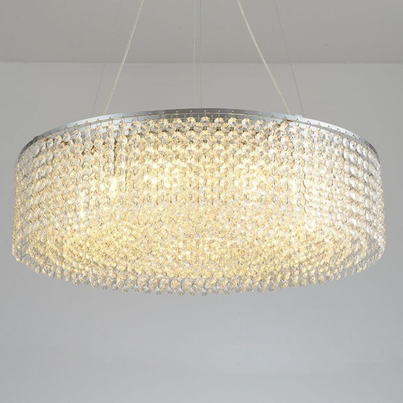 Lampadario in cristallo moderno da soffitto, 12 luci, 60xH15 cm