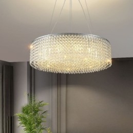 Lampadario in cristallo moderno da soffitto, 12 luci, 60xH15 cm