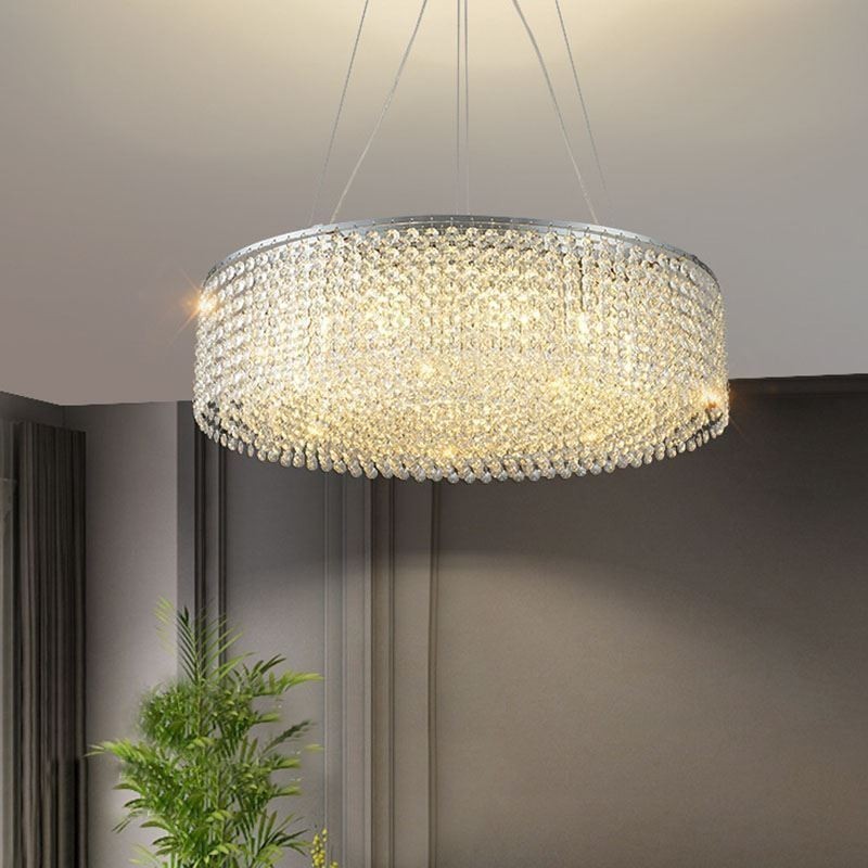 Lampadario in cristallo moderno da soffitto, 12 luci, 60xH15 cm