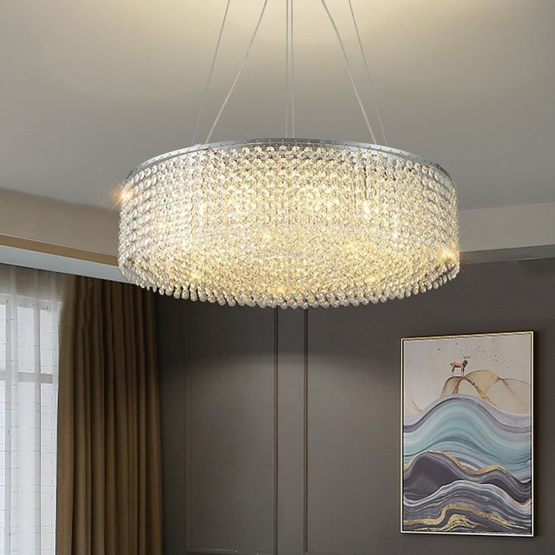 Lampadario in cristallo moderno da soffitto, 12 luci, 60xH15 cm
