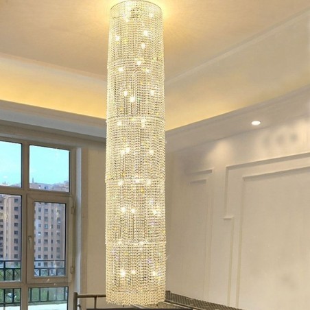 Lampadario a sospensione in cristallo moderno, 36 luci, 50 x H300 cm